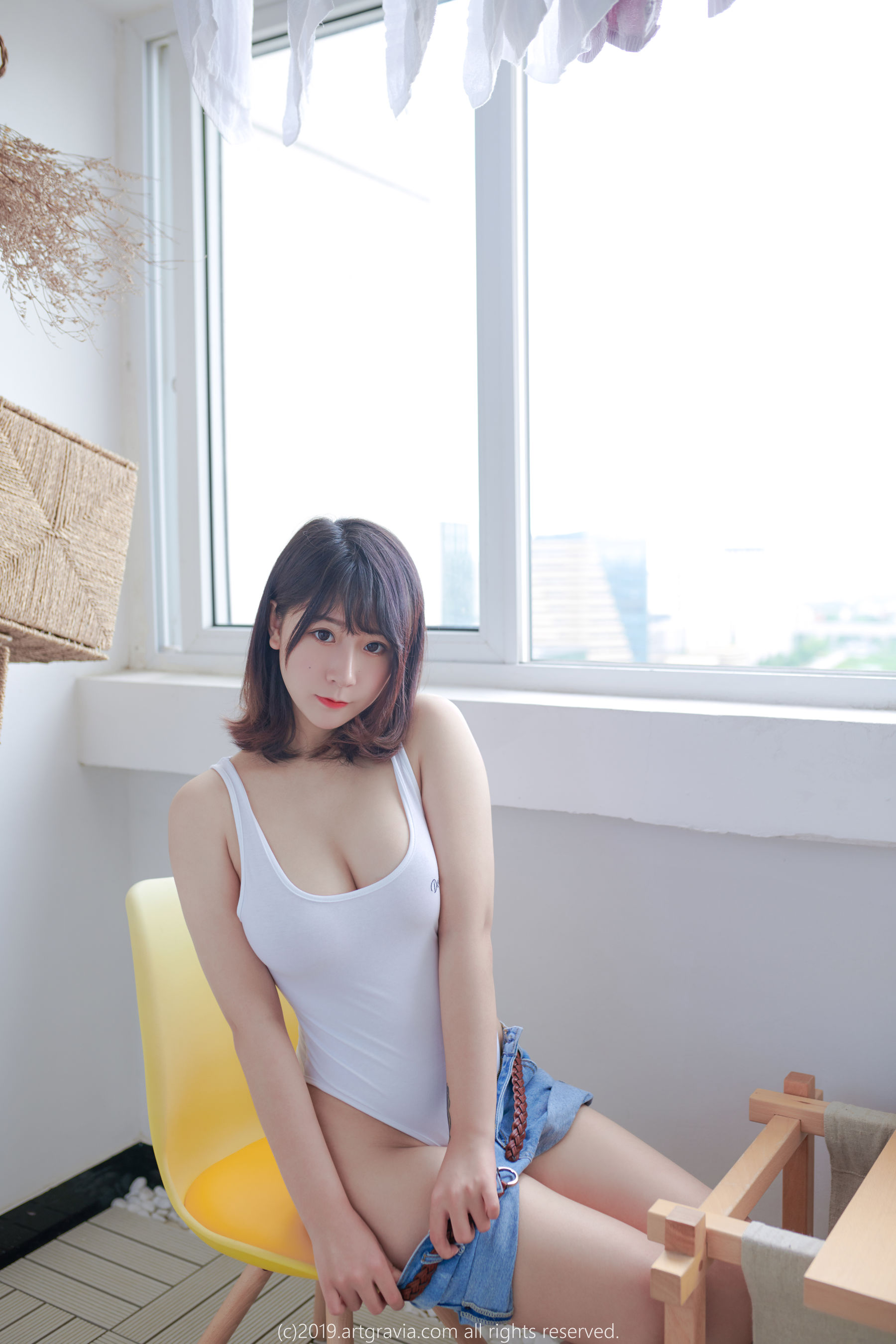 [ARTGRAVIA] 猫九酱Sakura 高叉连体衣&齐逼小短裙_第2张
