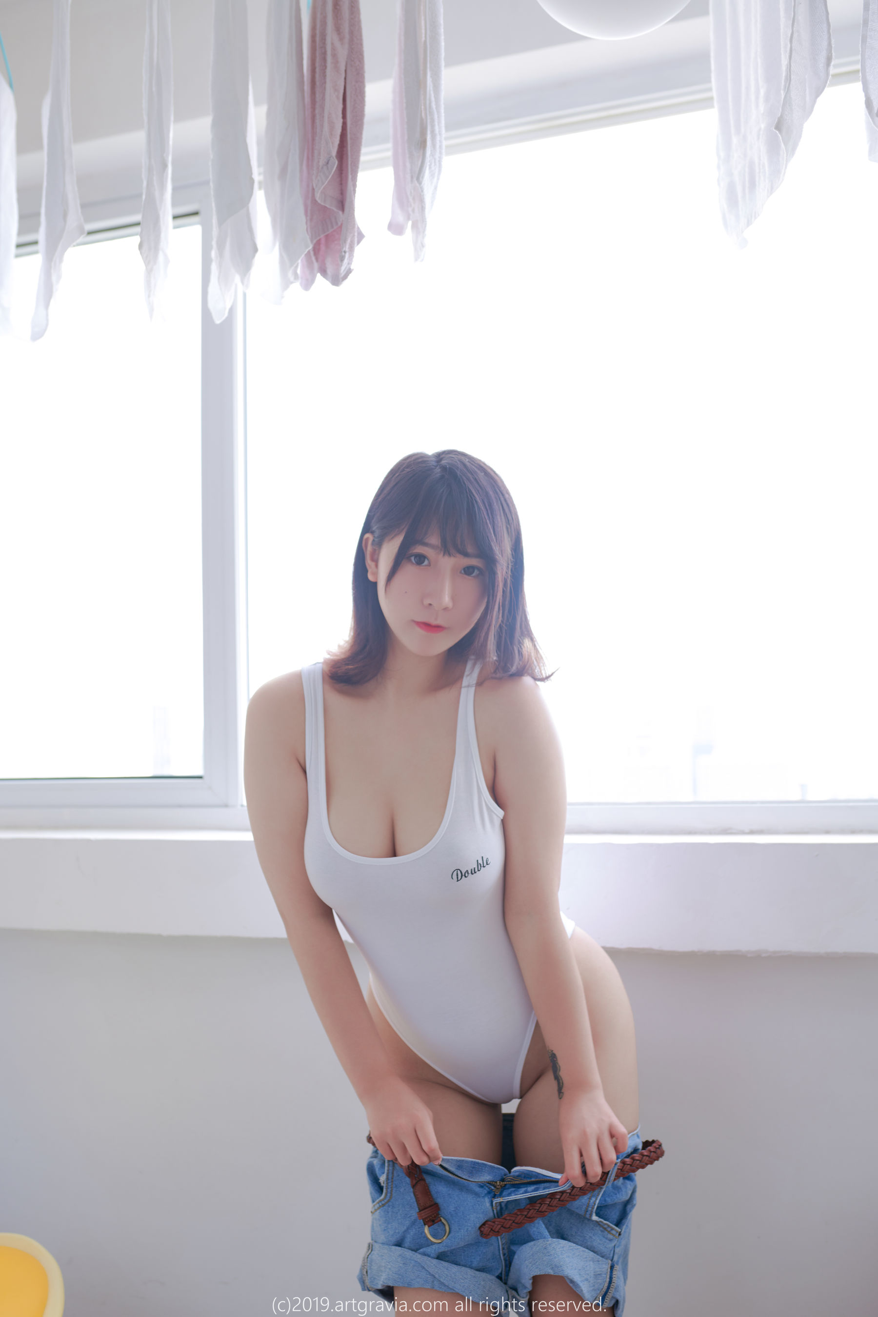 [ARTGRAVIA] 猫九酱Sakura 高叉连体衣&齐逼小短裙_第5张