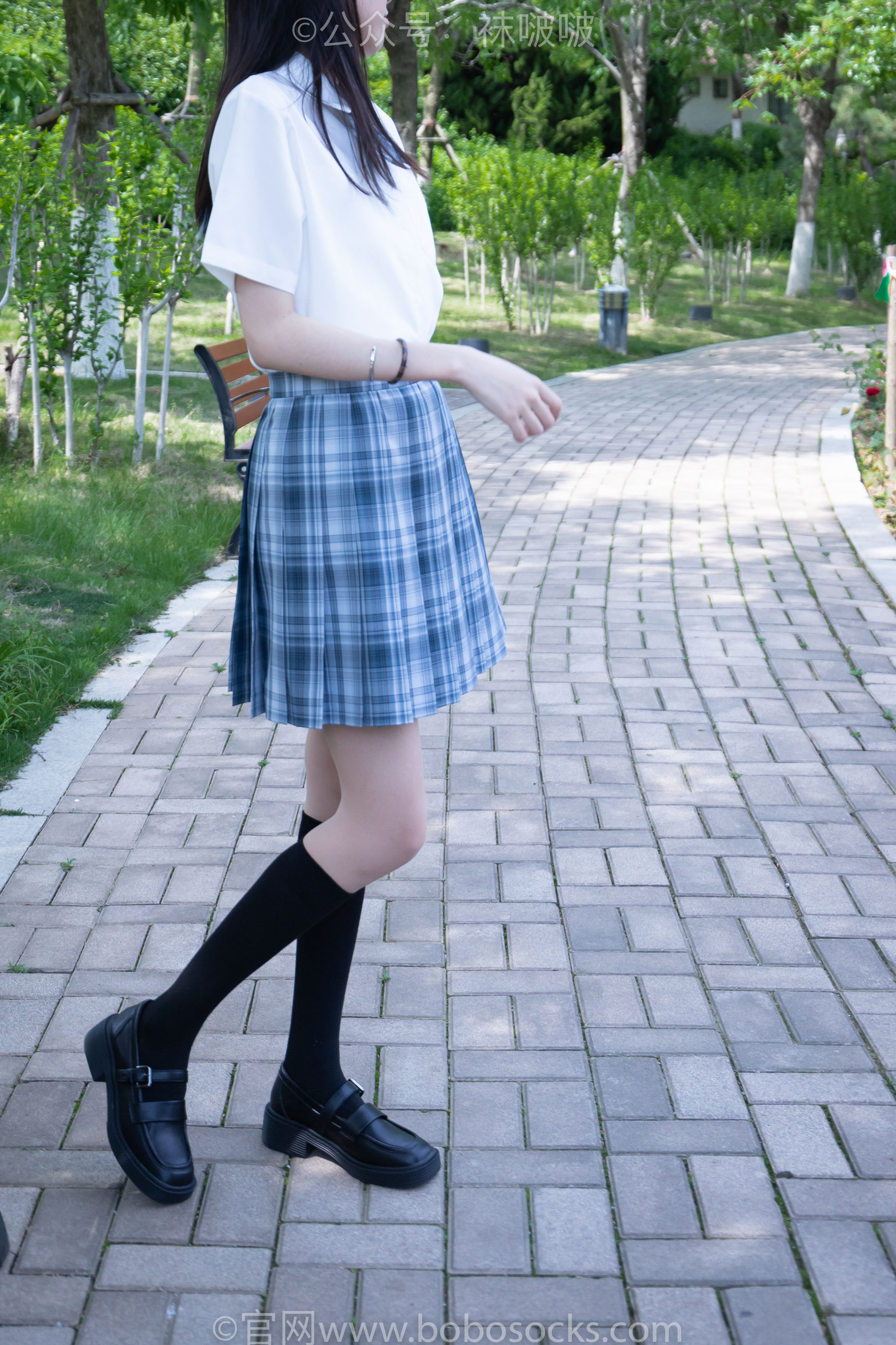 BoBoSocks袜啵啵 No.007 稚予-JK制服、皮鞋、黑色中筒棉袜、肉丝_第5张