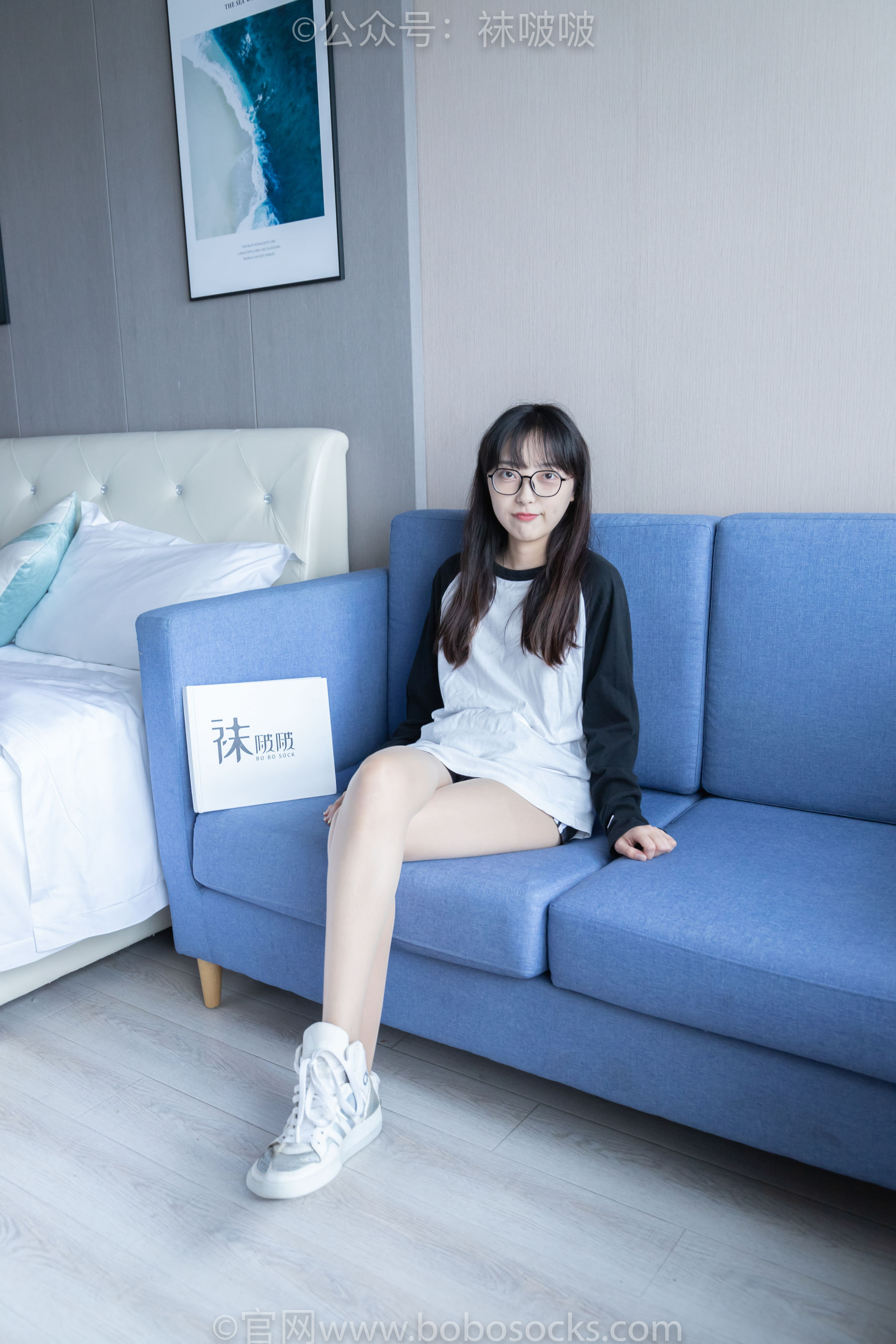 BoBoSocks袜啵啵 No.015 稚予-阿迪板鞋、白色短棉袜、肉丝_第1张