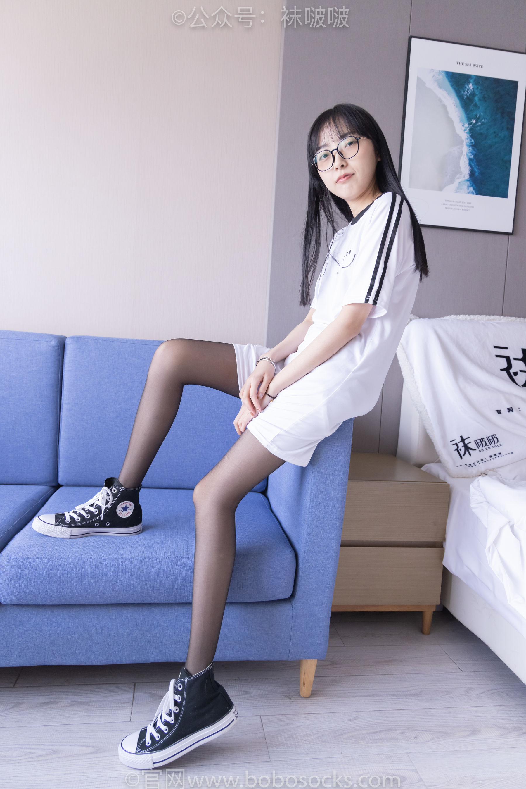 BoBoSocks袜啵啵 No.067 稚予-匡威帆布鞋、黑丝_第3张