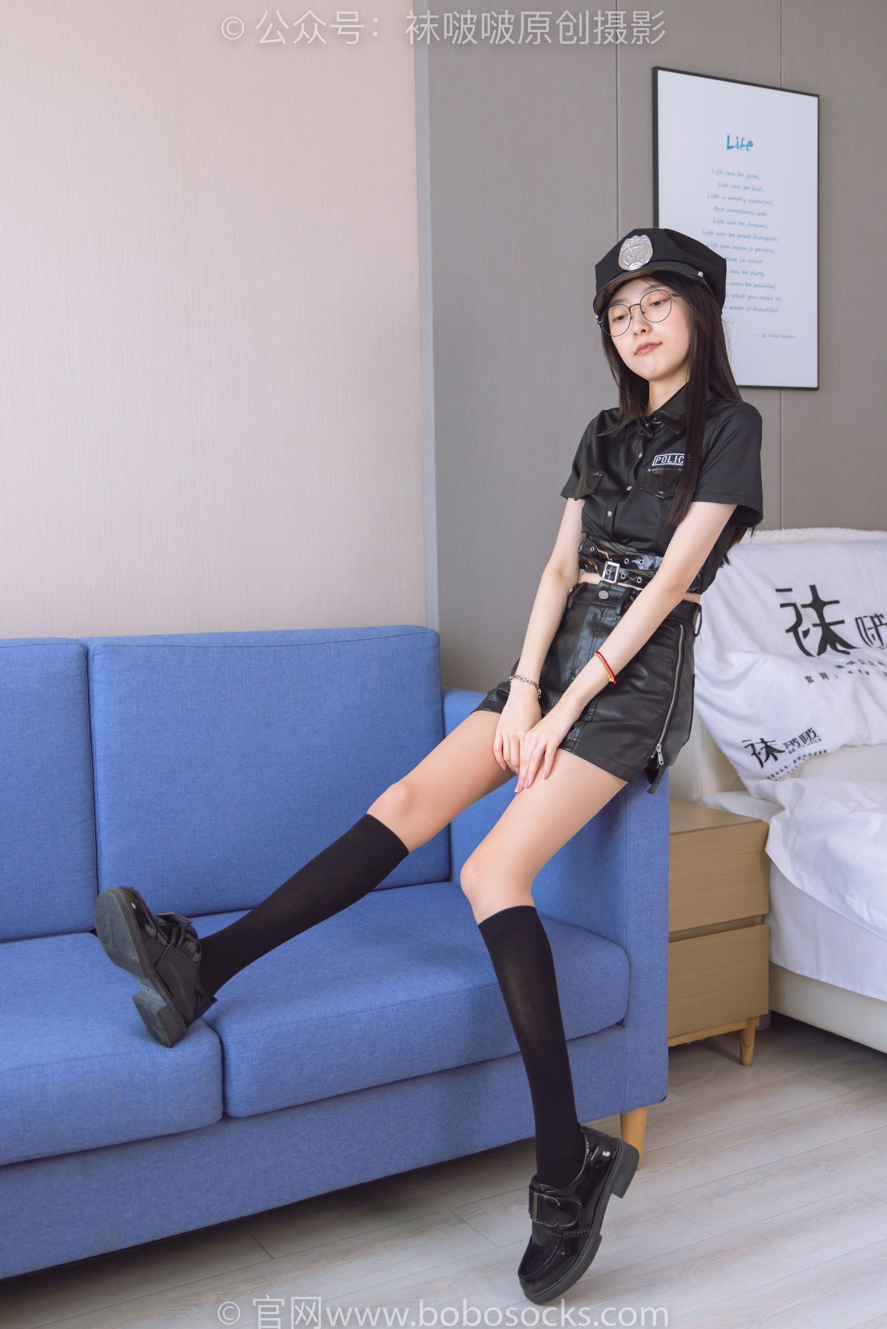 BoBoSocks袜啵啵 No.198 稚予-皮鞋、黑色小腿袜、高跟鞋、肉丝_第2张