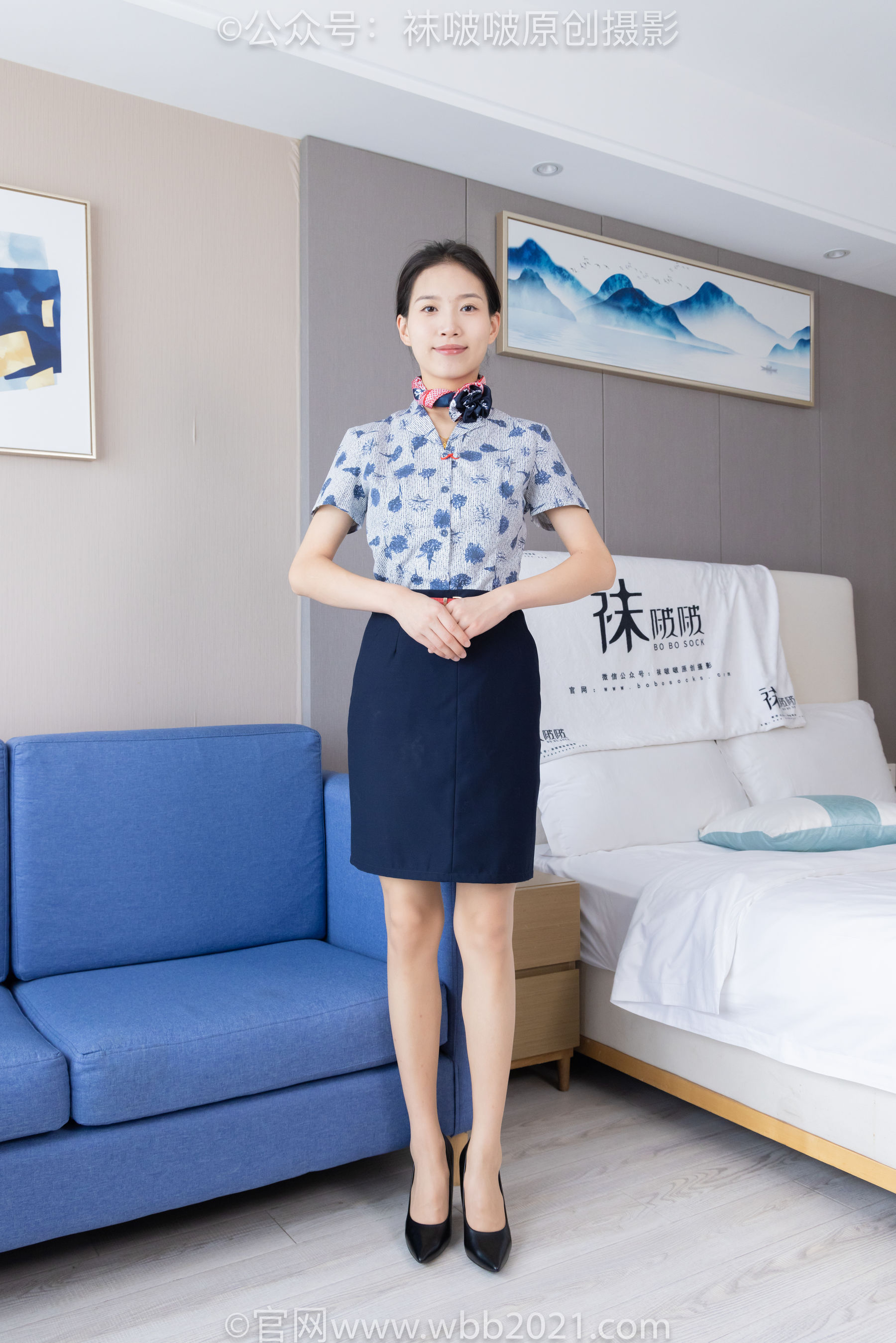 BoBoSocks袜啵啵 No.334 芝士 -东航制服、两双高跟鞋、薄肉丝、薄灰丝_第1张