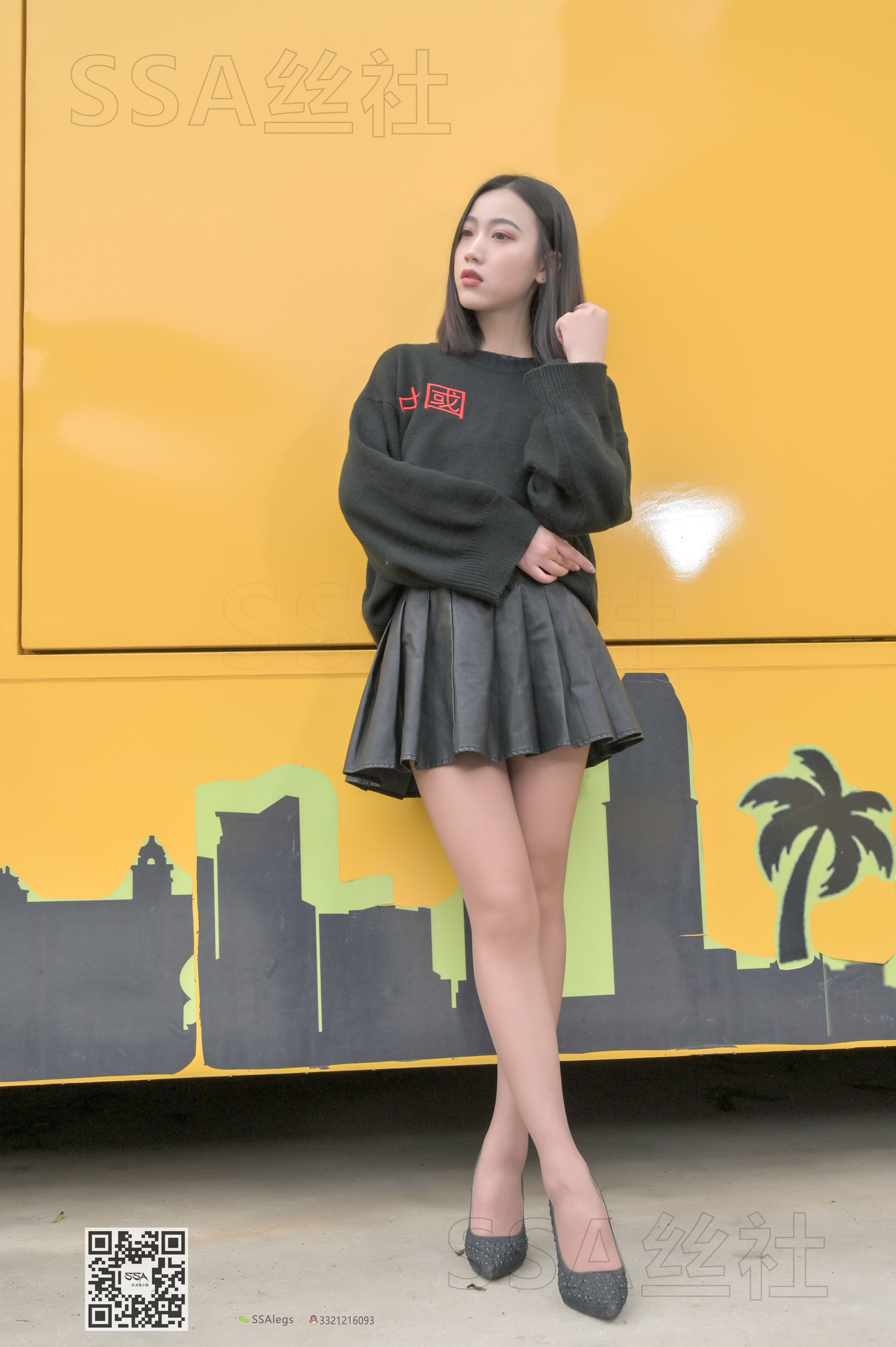 [SSA丝社]超清写真 No.094 腿模大大 街拍灰丝_第3张