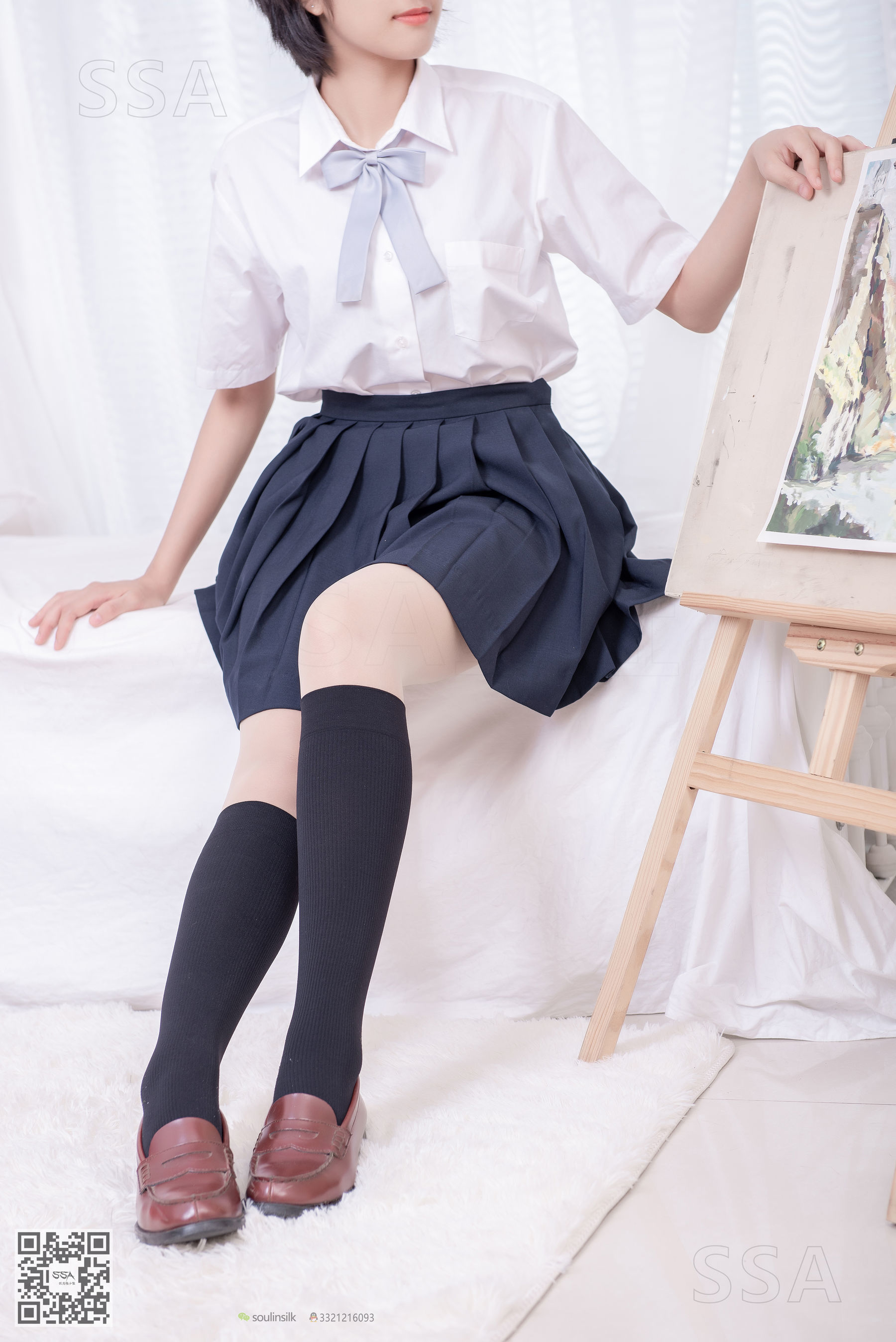 [SSA丝社]超清写真 No.181 小佩 酒窝少女JK制服肉丝黑袜_第3张