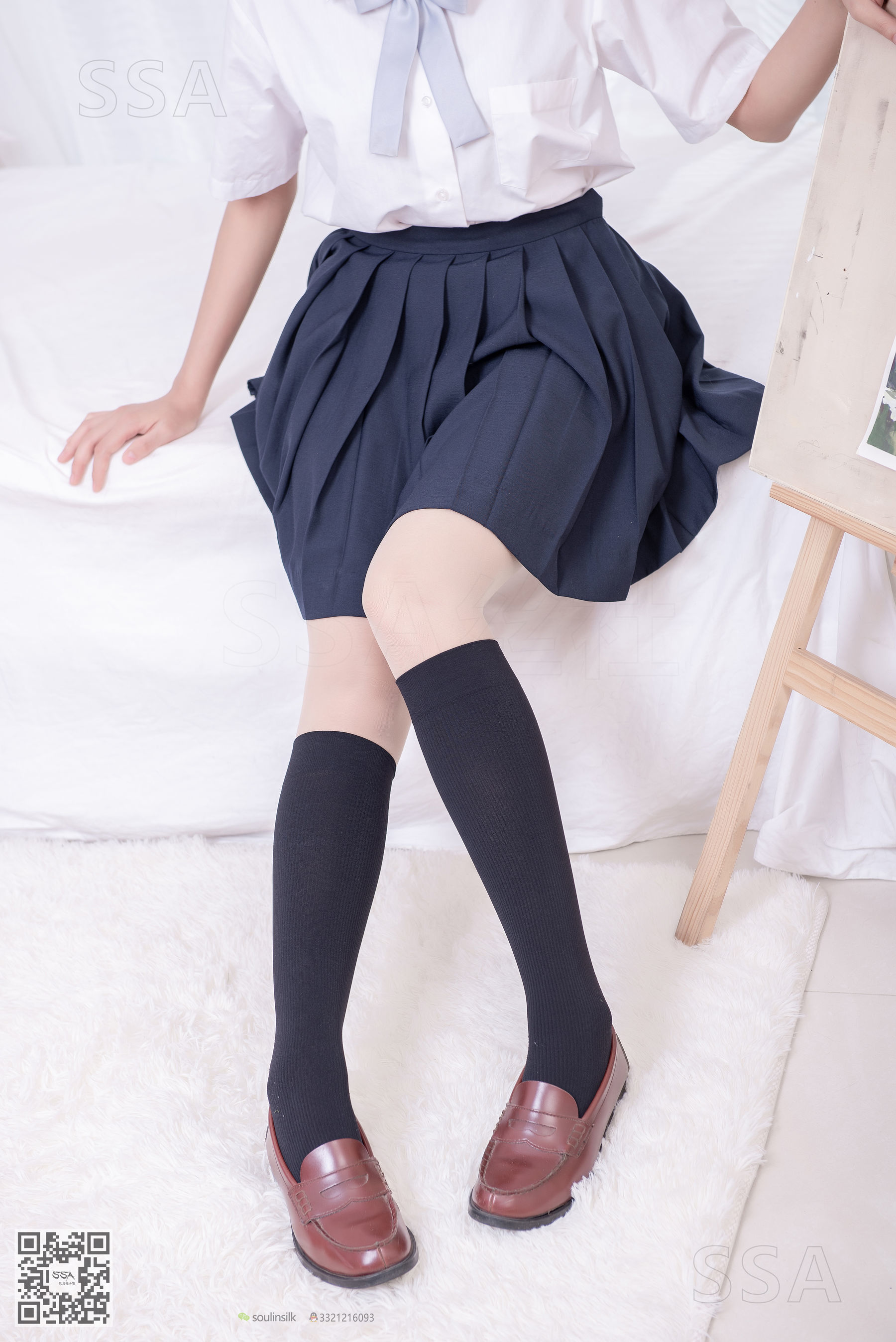 [SSA丝社]超清写真 No.181 小佩 酒窝少女JK制服肉丝黑袜_第4张