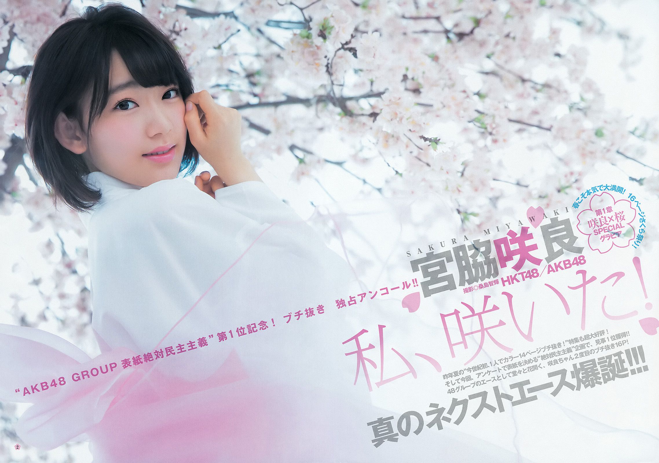 宮脇咲良《春こそ本気で大満開！　16ページさくら祭り！》 [Weekly Young Jump] 2015年No.18 写真杂志_第3张