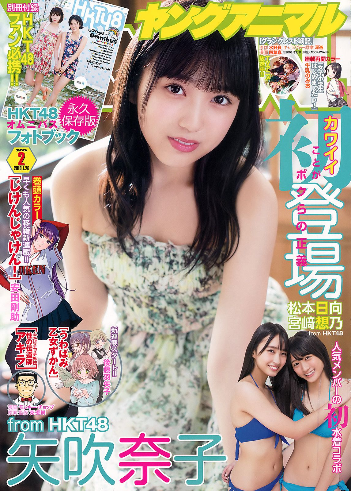 矢吹奈子 松本日向 宫﨑想乃 [Young Animal] 2018年No.02 写真杂志_第1张