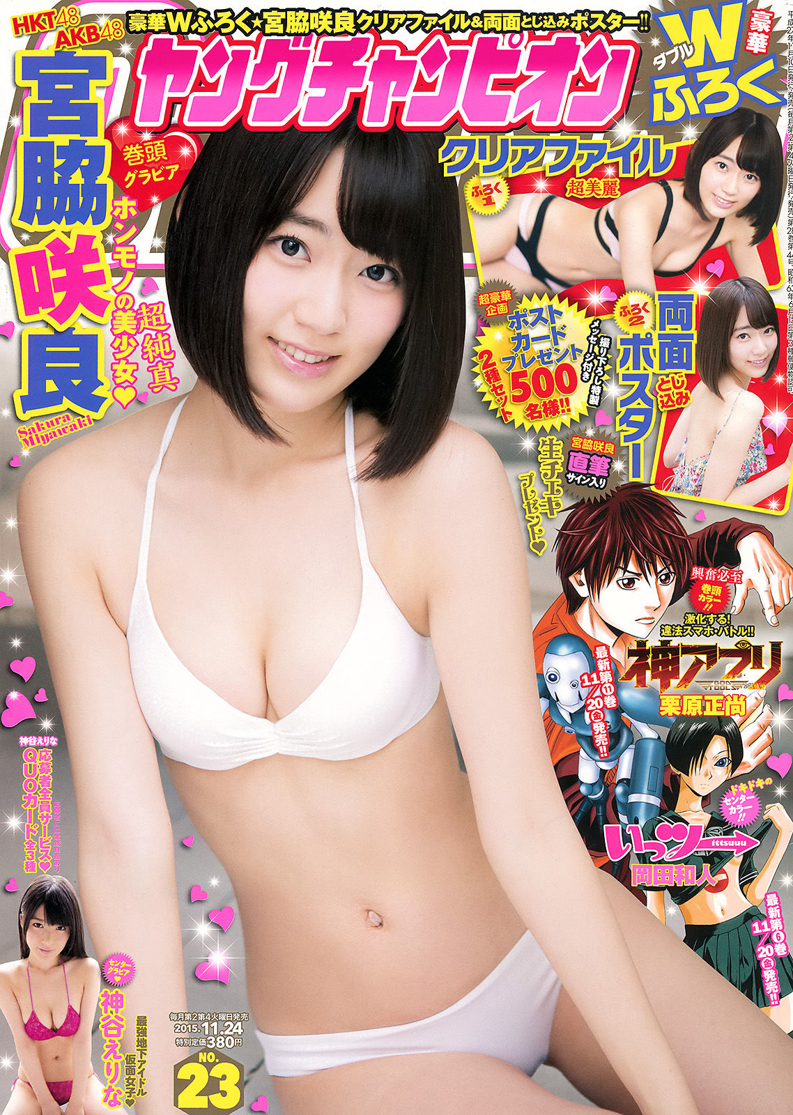 [Young Champion] 2015年No.23 宮脇咲良 神谷えりな_第1张