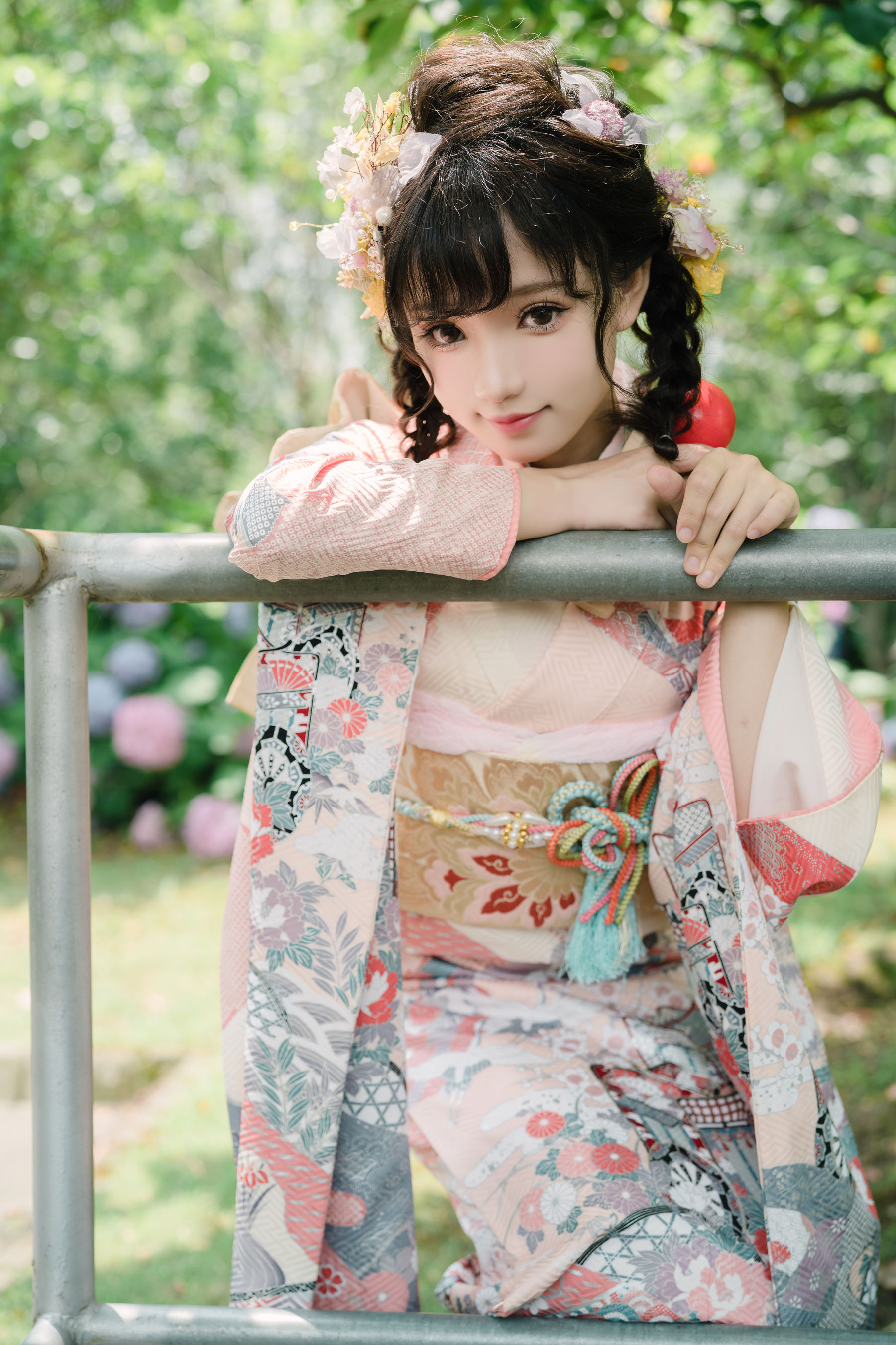 花柒Hana – 绣球花和服 [18P]
