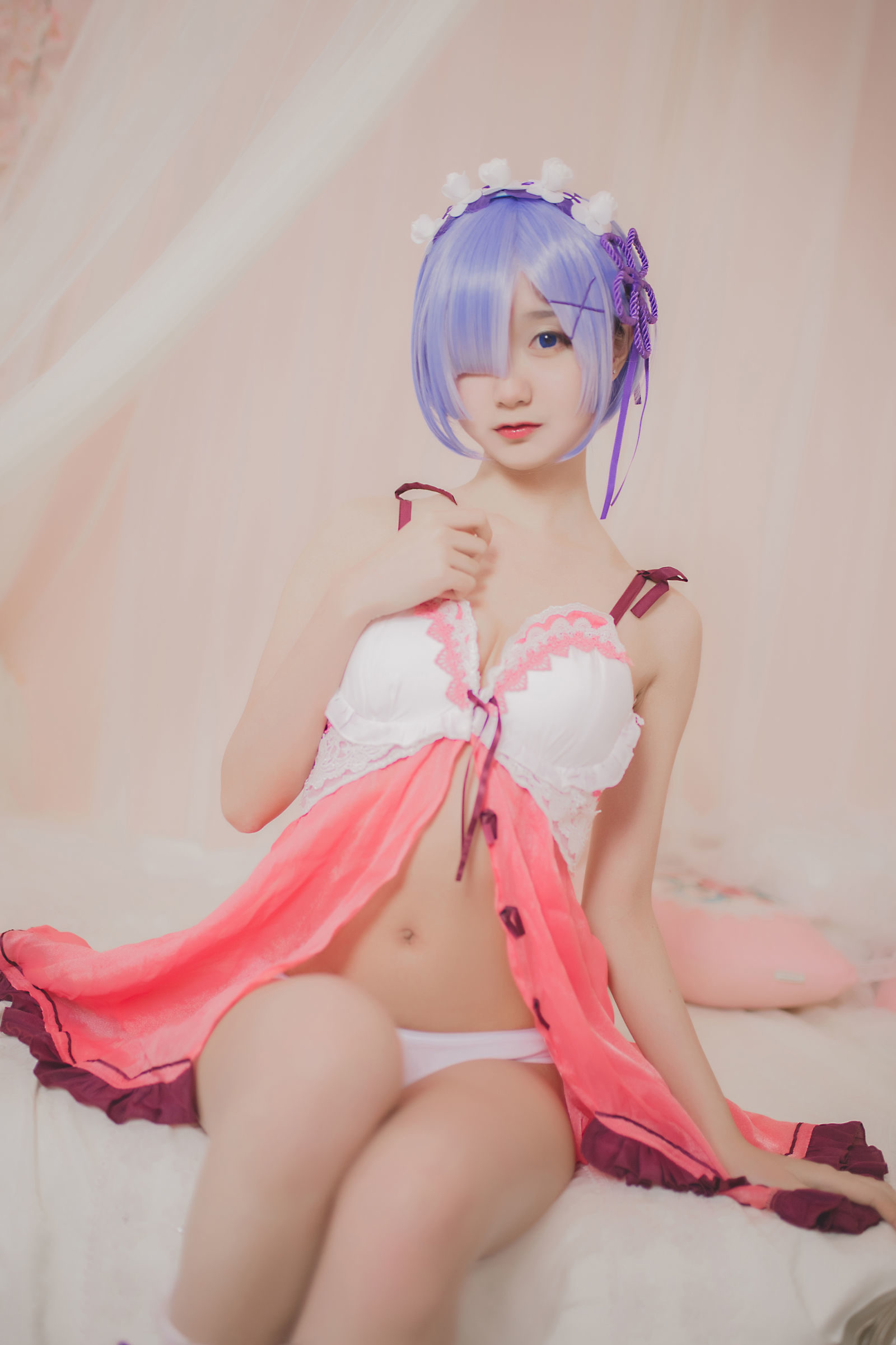 [萝莉COS] 木绵绵OwO – 蕾姆睡衣 [24P]