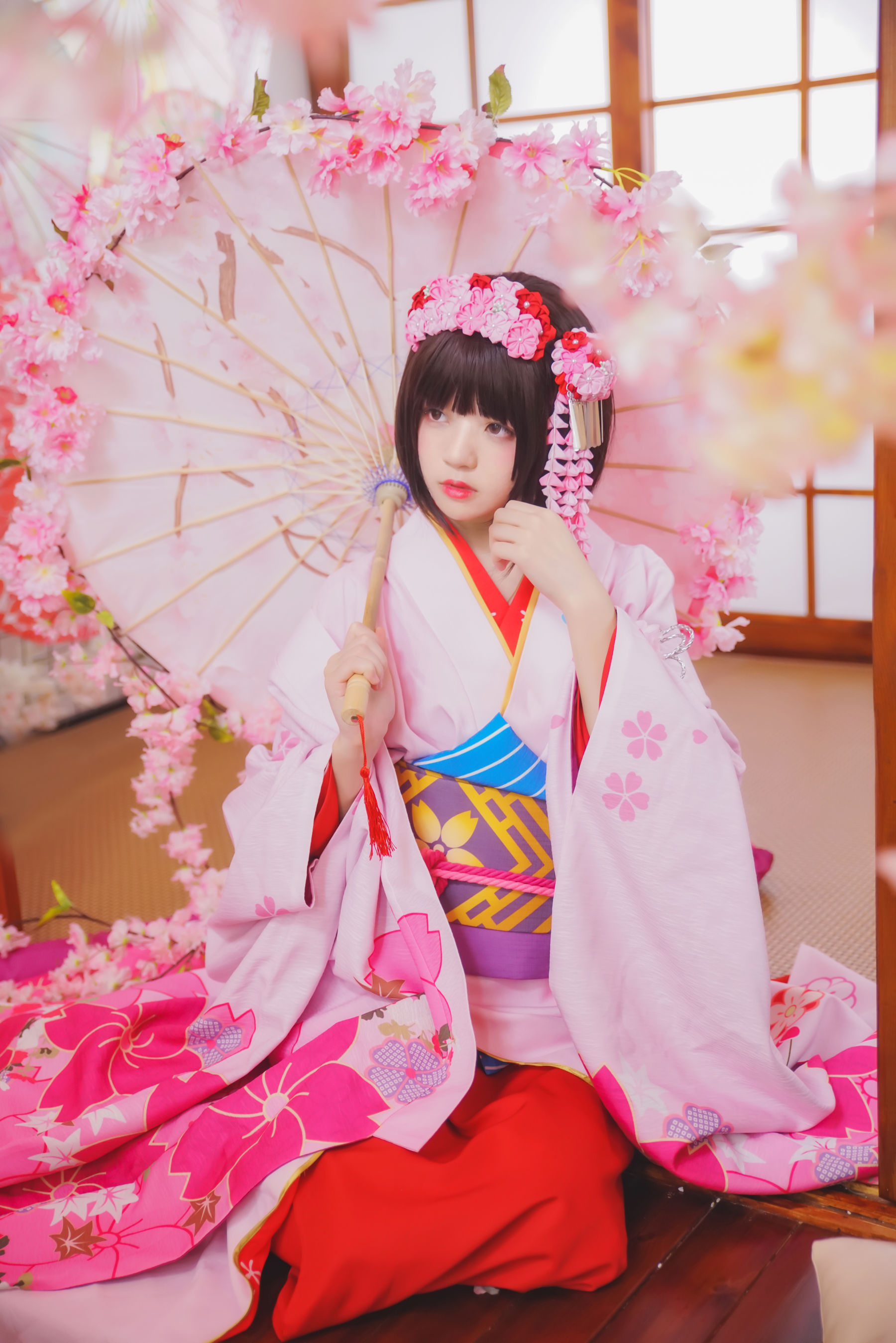 [萝莉COS] 桜桃喵《(加藤惠)和服》 [23P]