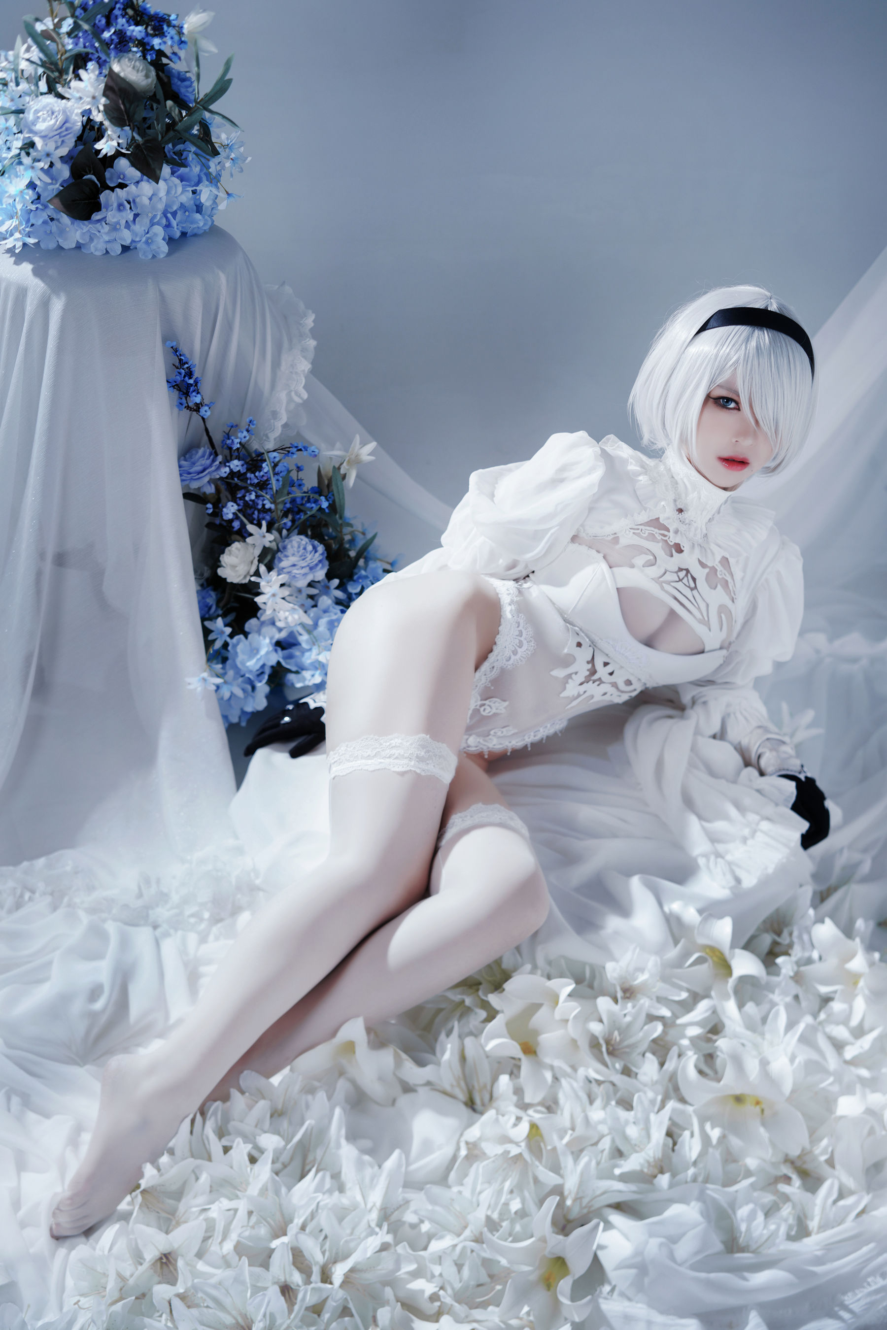 半半子 – Automataヨルハ二号B型 白いドレス [51P]