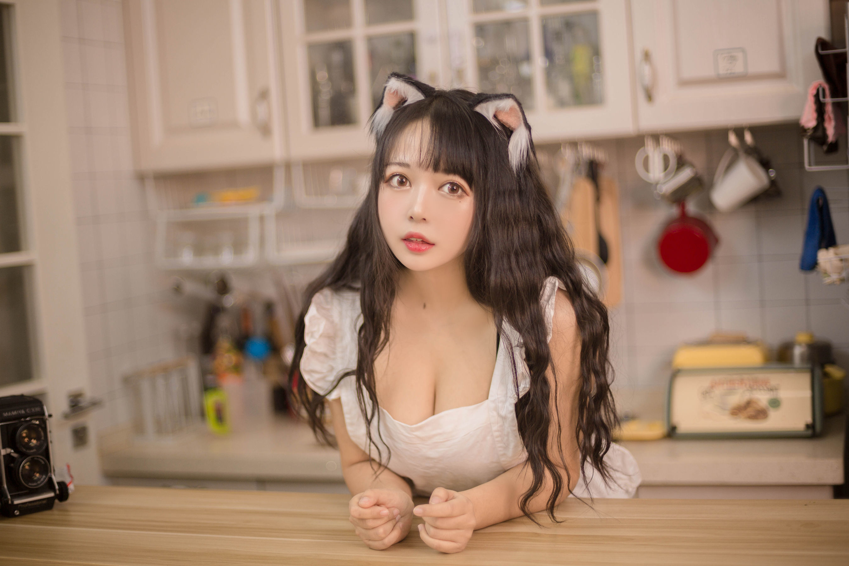 大眼萌妹黑猫猫OvO 厨房 [11P]