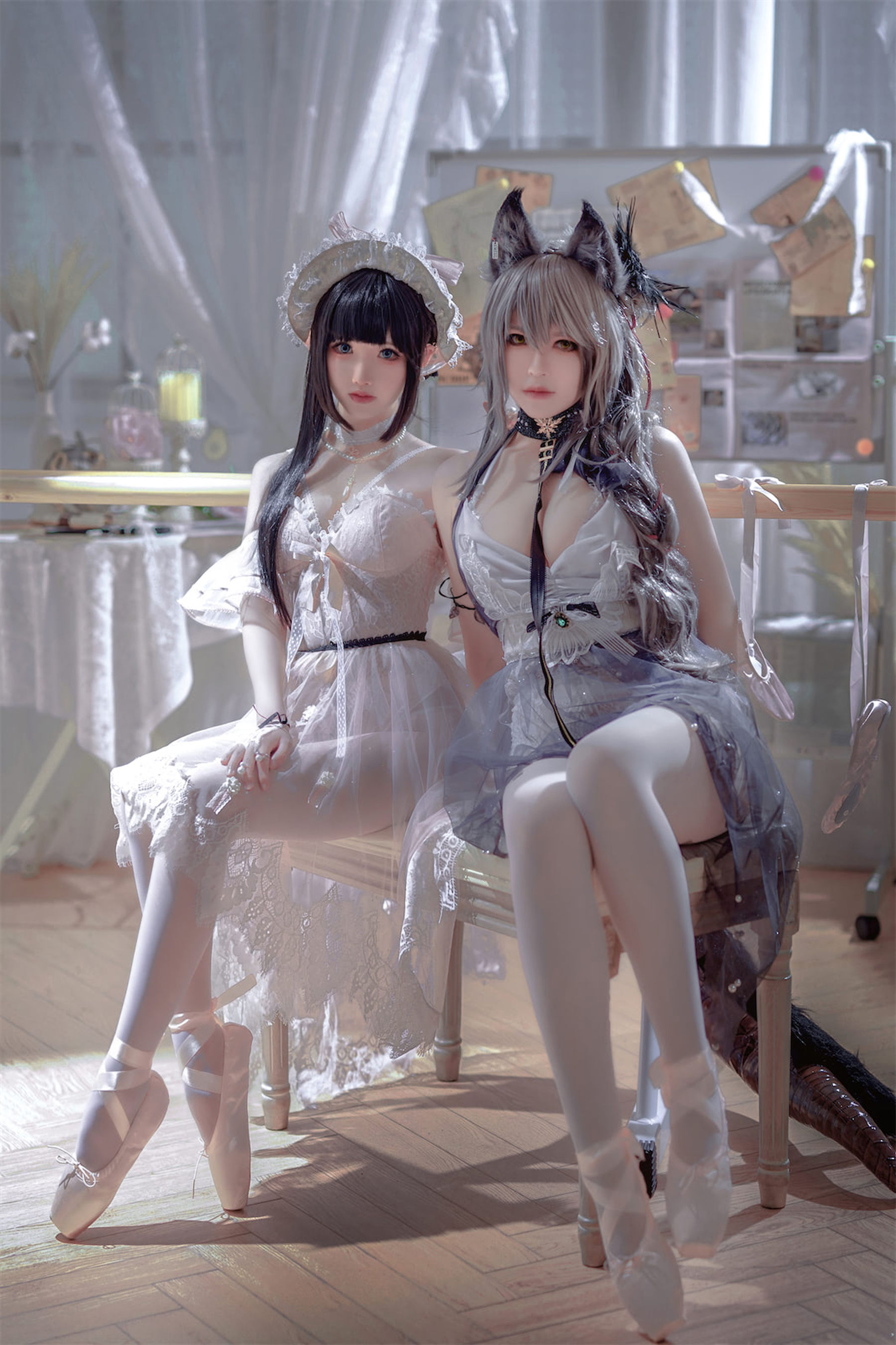 面饼仙儿&半半子 – Arknights 黑x森蚺バレエ [56P]