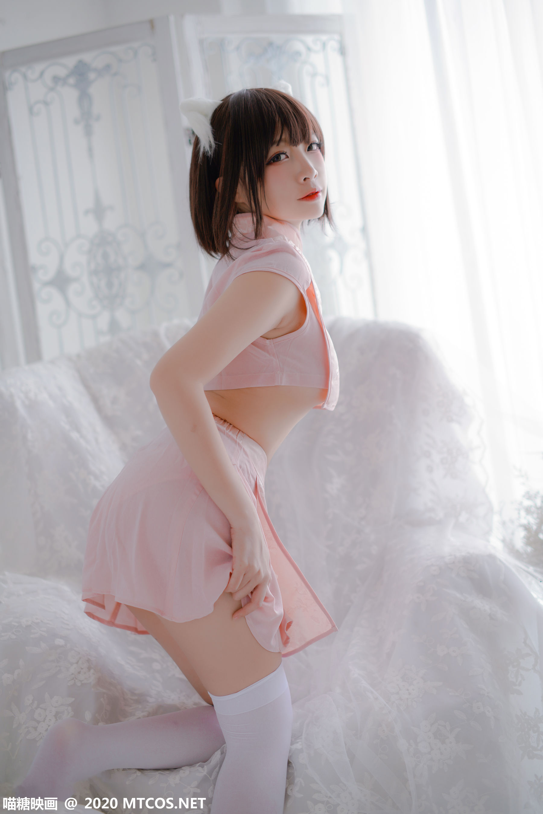 [喵糖映画] HML.026 二佐Nisa  粉系旗袍_第1张