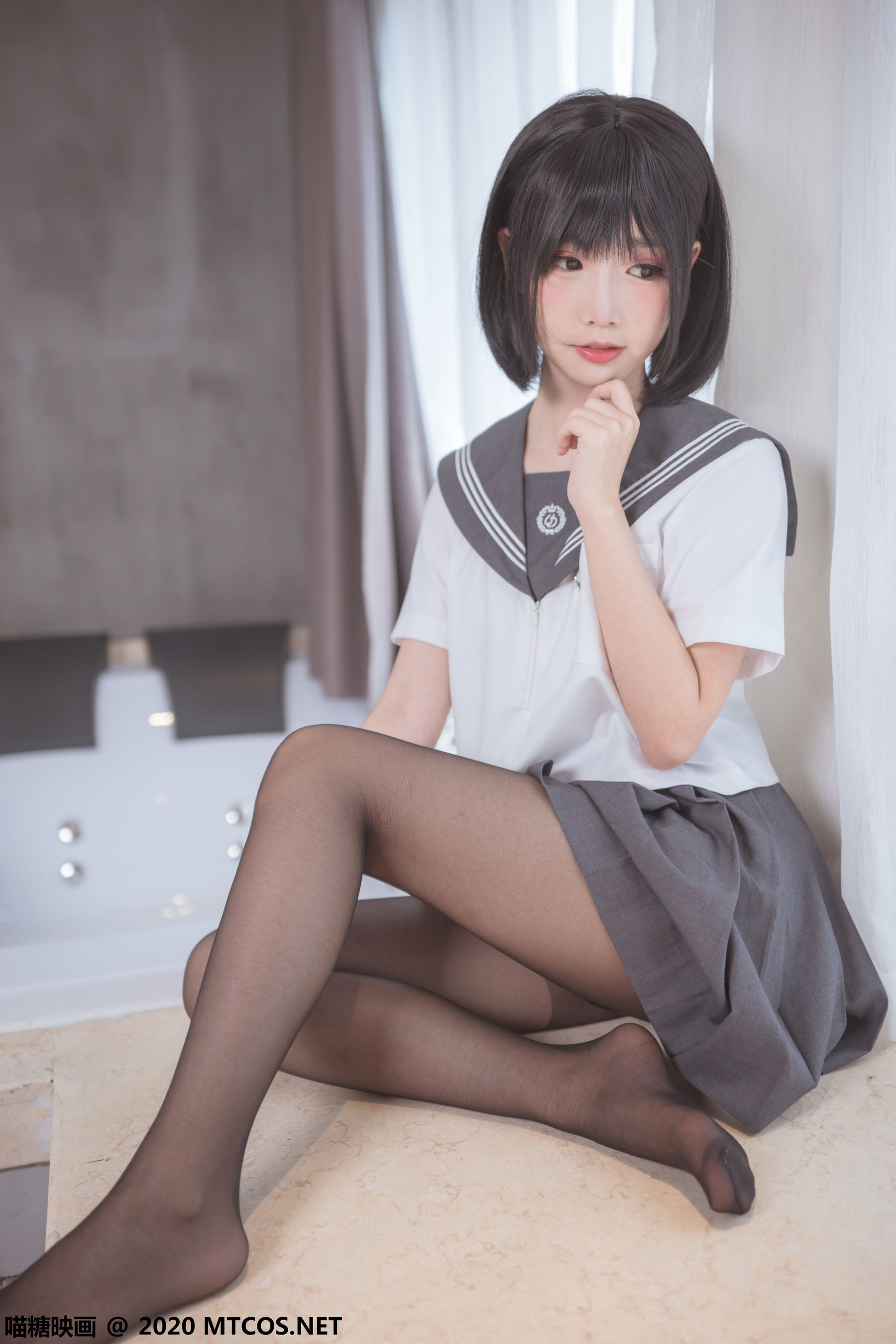 [喵糖映画] JKL.017 面饼仙儿 黑丝JK制服_第3张