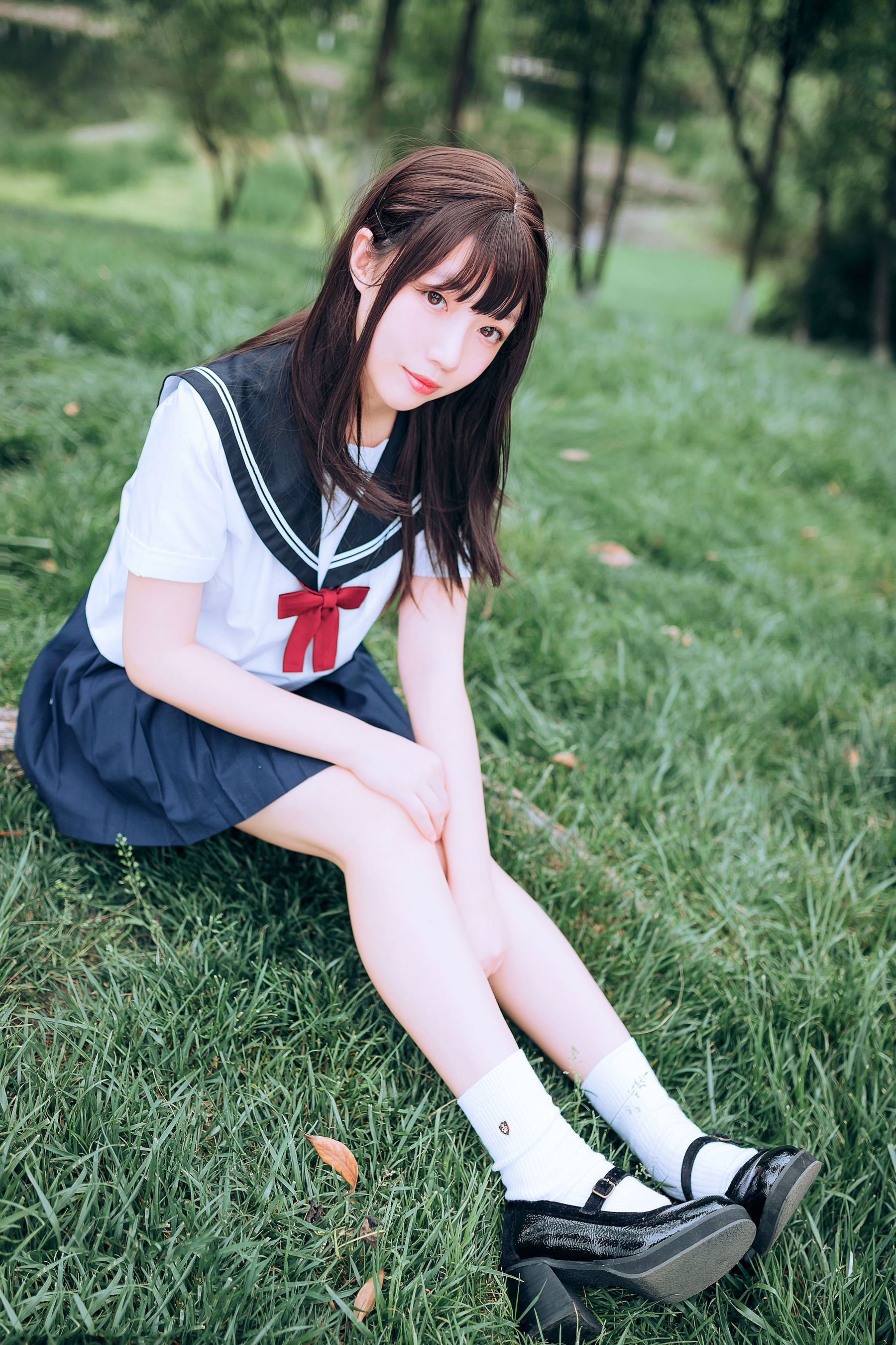 [喵糖映画] VOL.446 你的负卿 绿意JK 写真套图_第1张