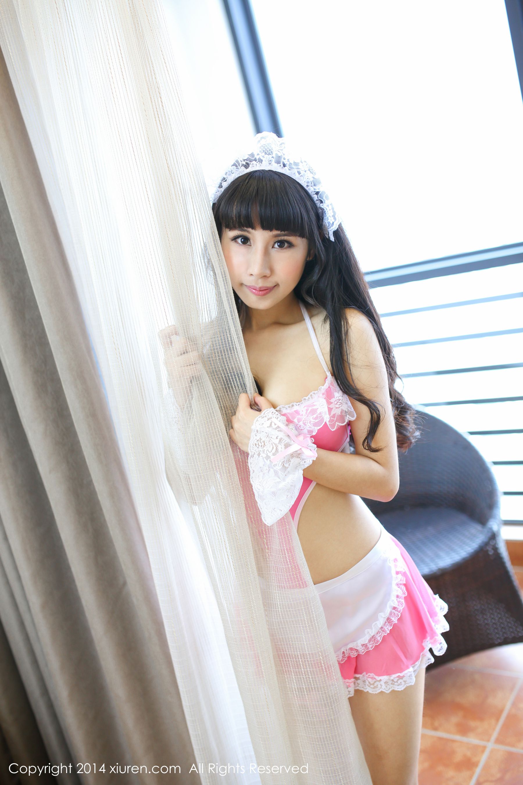 涵涵Blackangela《厨娘装+猫耳cosplay》 [秀人网XiuRen] No.132_第1张