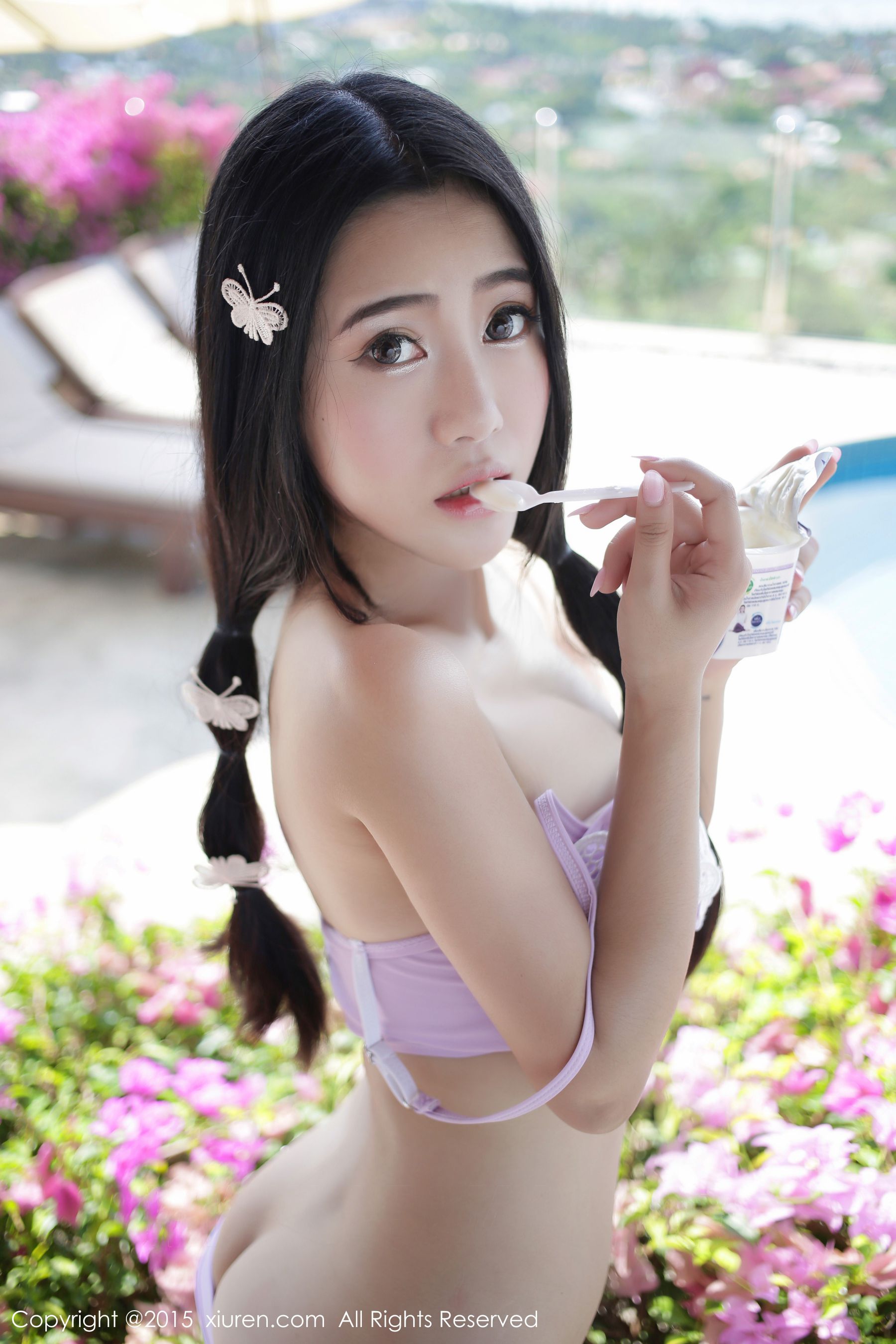 兜豆靓Youlina《苏梅旅拍》比基尼+COS猫女 [秀人网XiuRen] No.445_第4张