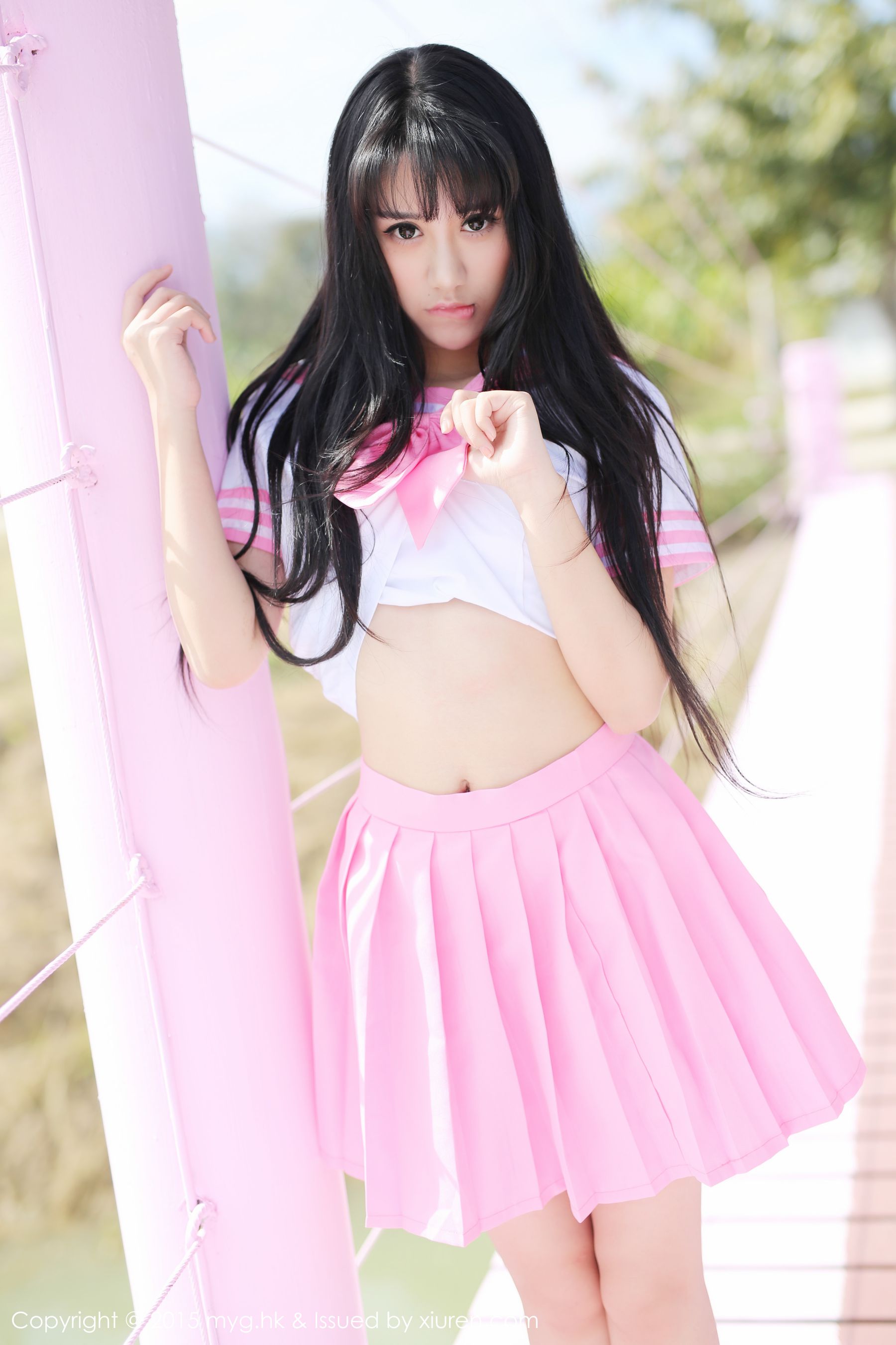 杨晓青儿《泰国Pai县》校服+热裤+内衣 [美媛馆MyGirl] Vol.099_第3张