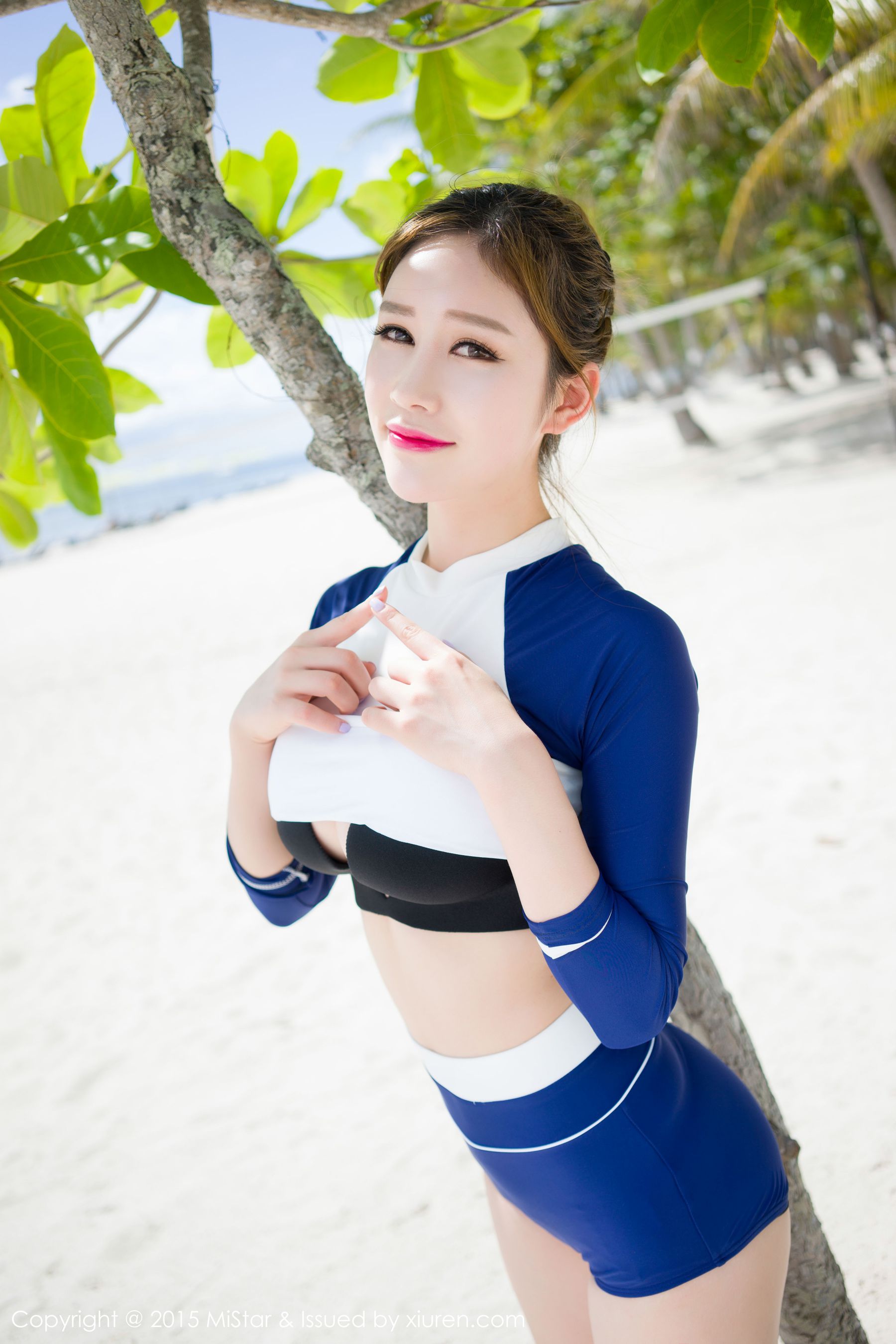 于姬Una《薄荷岛旅拍》海滩2套泳装 [魅妍社MiStar] Vol.049_第2张